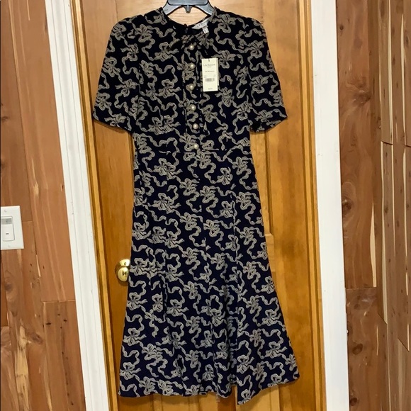 lk bennett montana dress navy